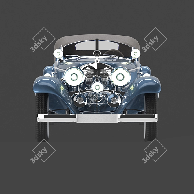 Classic Mersedes 540k Blueprint 3D model image 3