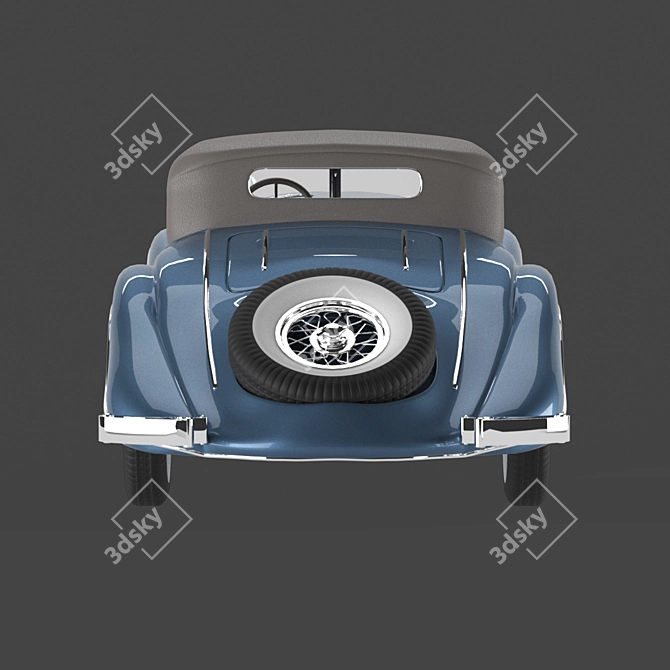 Classic Mersedes 540k Blueprint 3D model image 4