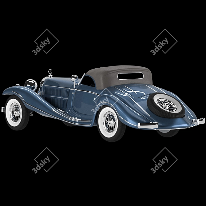 Classic Mersedes 540k Blueprint 3D model image 6