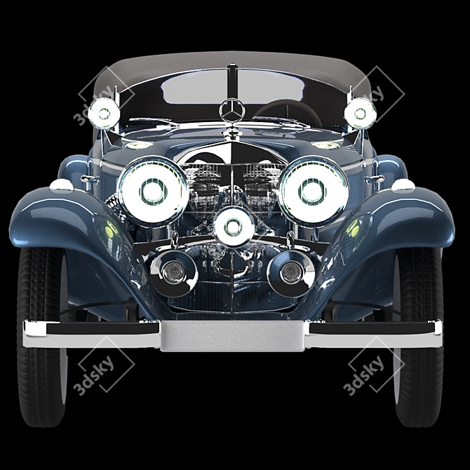 Classic Mersedes 540k Blueprint 3D model image 7
