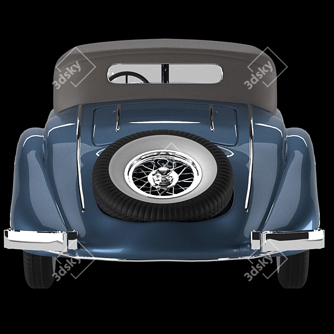 Classic Mersedes 540k Blueprint 3D model image 8
