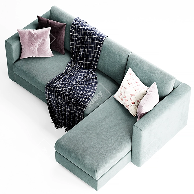 Ikea Finnala Beige Chaise Longue 3D model image 3