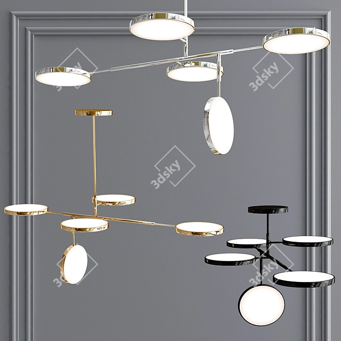 Modern Brass Pendants Collection 3D model image 2