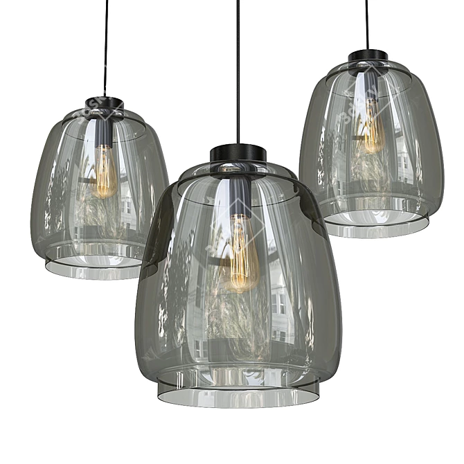 Pilar Pendant Light: Modern Elegance 3D model image 1
