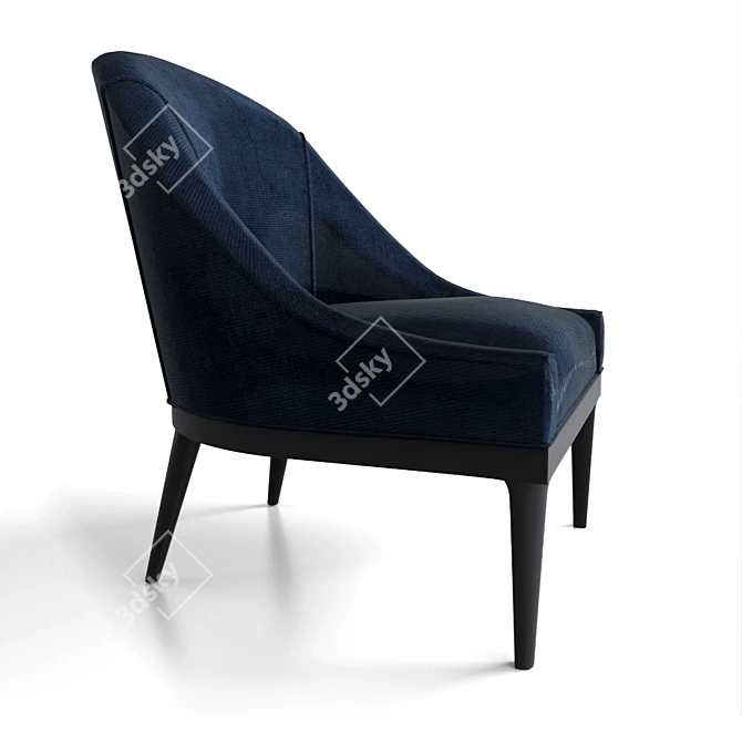 Elegant Velvet Bella Chair 3D model image 3