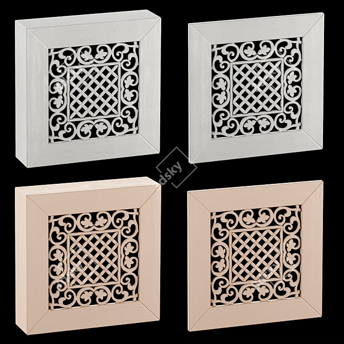 Title: Ornate Box and Panel 3D model image 1