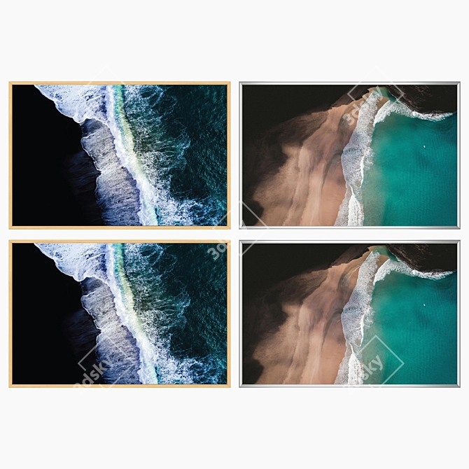Modern Art Wall Paintings Set 3D model image 3