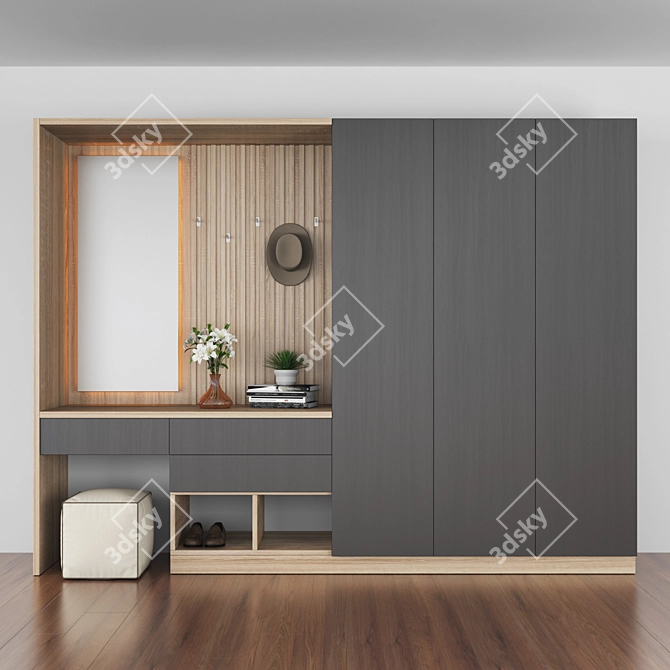 Modern Wood Furniture Set 3D model image 1