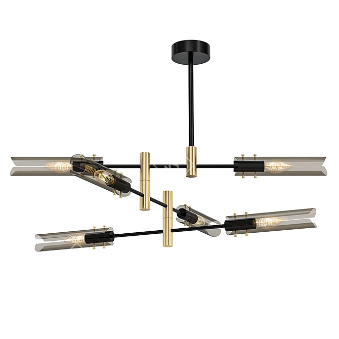 Fall Glass Pendant Light - Modern Loft Design 3D model image 1