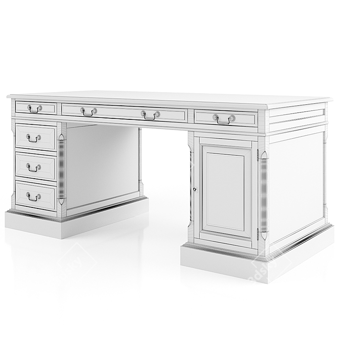 Elegant British Desk for Sophisticated Interiors 3D model image 3