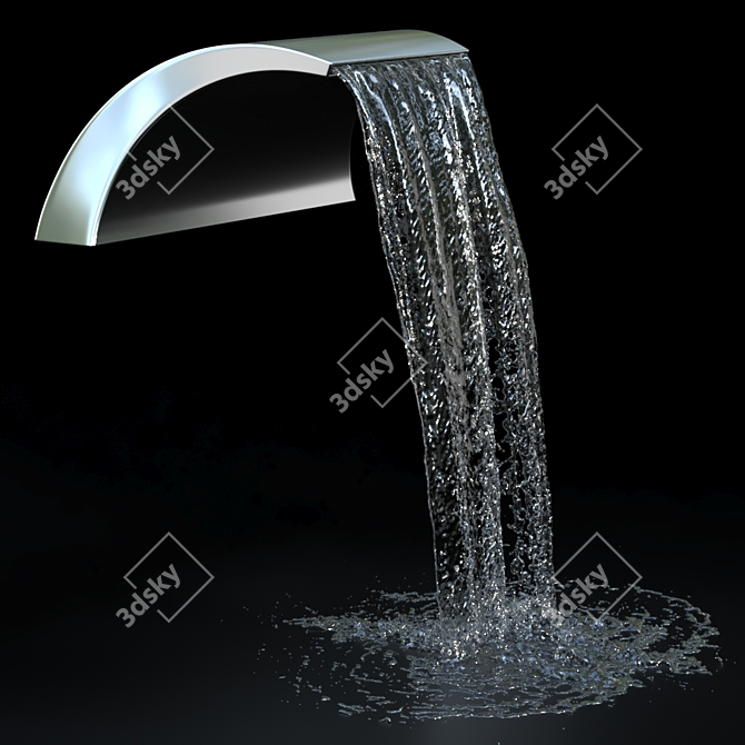 Sleek Stainless Waterfall Cascade 3D model image 1