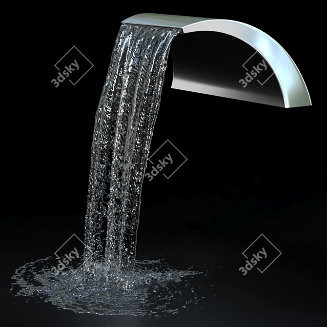 Sleek Stainless Waterfall Cascade 3D model image 3