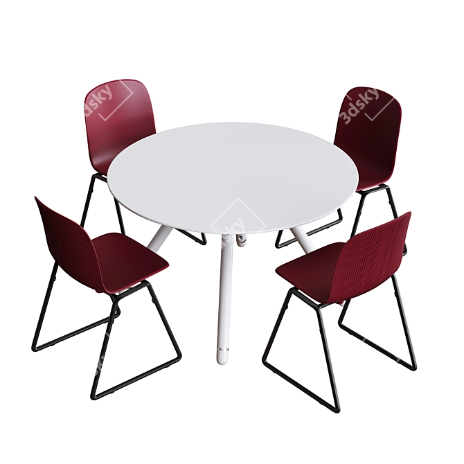 Steelcase POTRERO415 Conference Set2 - Modern Steel Office Table 3D model image 9