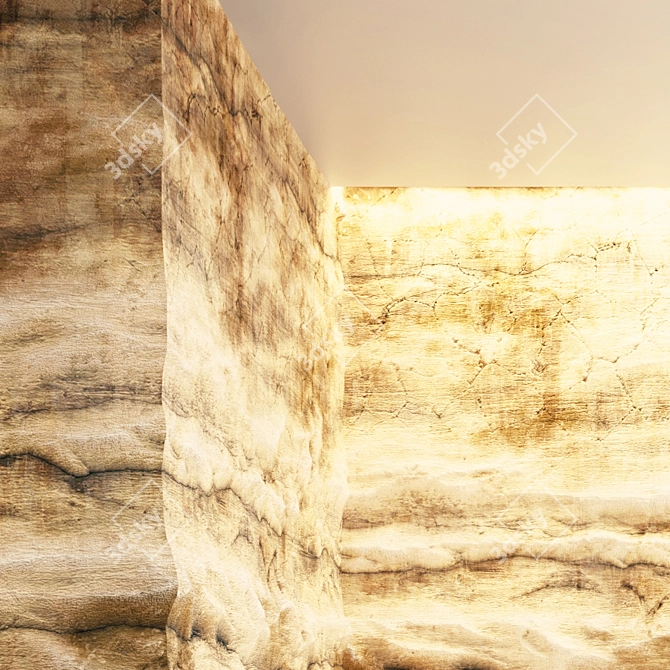 Cracked Cliff Rocks 3D model image 4