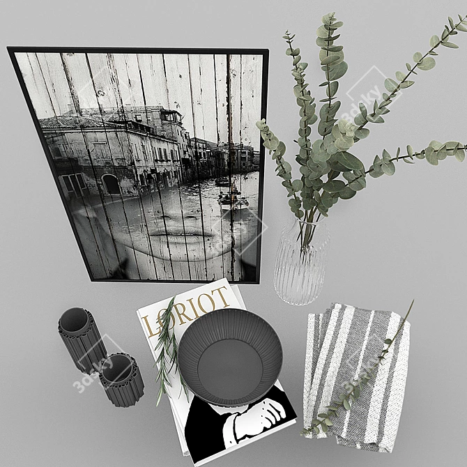 Poly Decor Set: Elegant Home Accents 3D model image 2