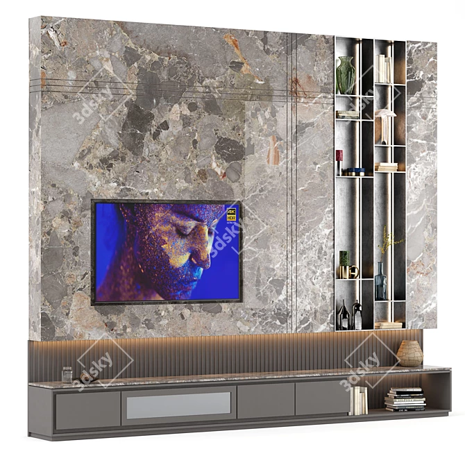 Contemporary TV Wall Decor 3D model image 2