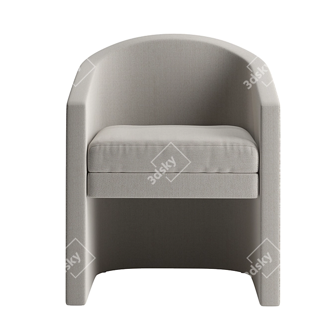 Modern Arc Dining Chair 3D model image 3