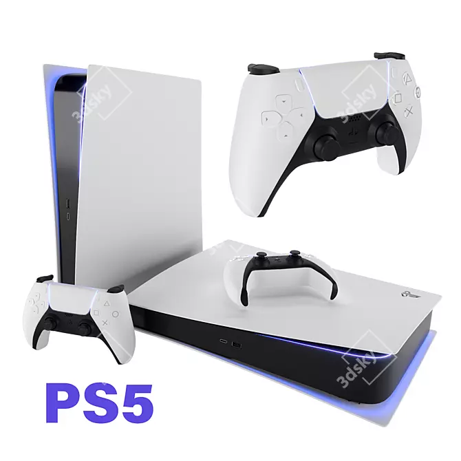 Next-Level Gaming Experience: PS5 Console by Sony 3D model image 1