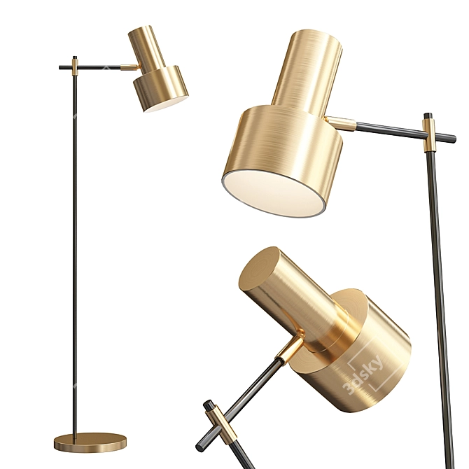 Margarita Brass Floor Lamp: Sleek Minimalist Design 3D model image 2