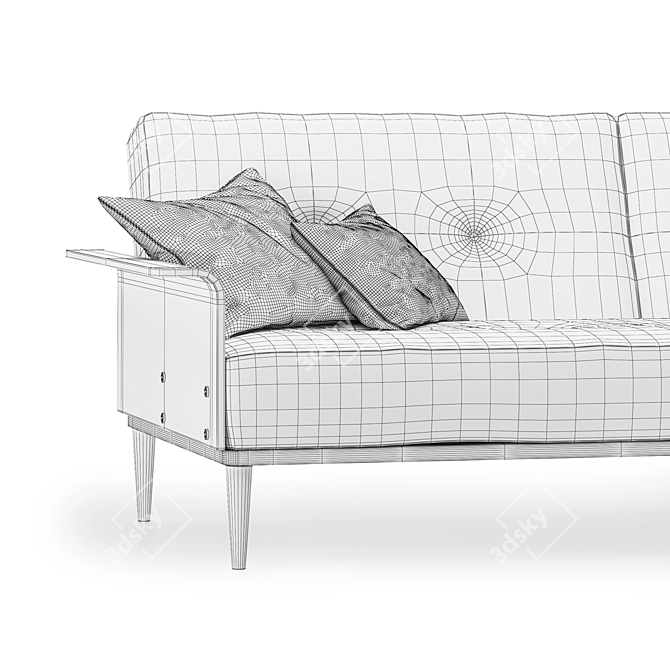 Monroe Mid Century Tufted Sofa 3D model image 1