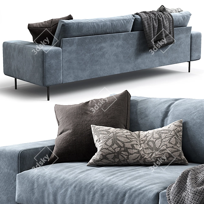 Modern Triple Sofa by B&T Design 3D model image 3