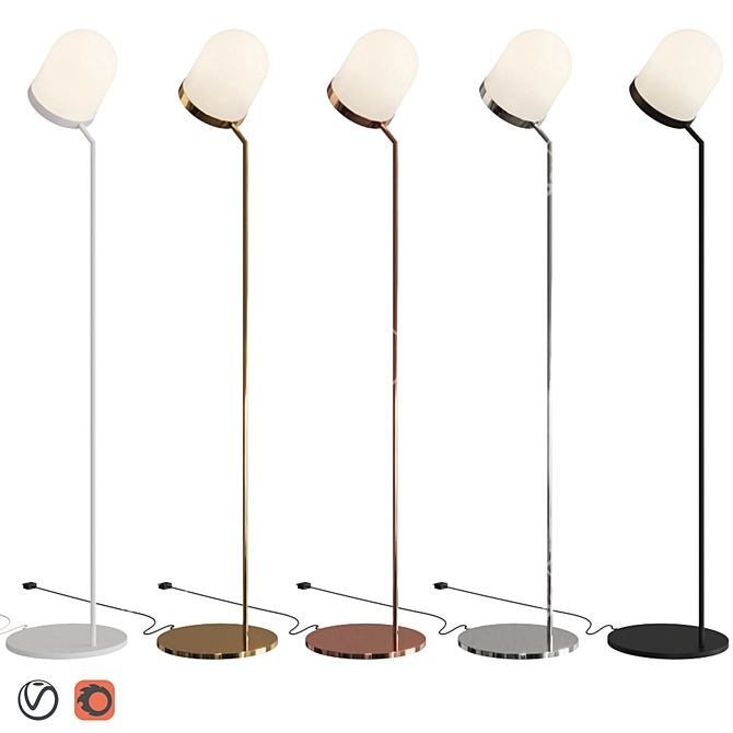 Modern Italian Design: Lula Floor Lamp 3D model image 3