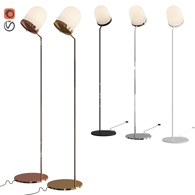 Modern Italian Design: Lula Floor Lamp 3D model image 6