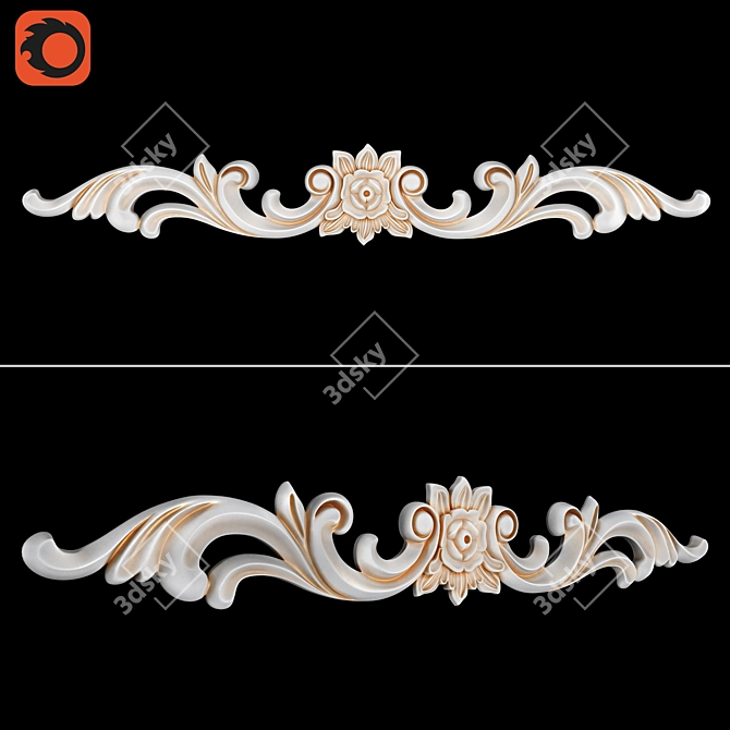 Bramek Decor SY11124-1: Stylish Polymer Rosettes 3D model image 1