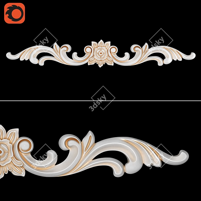 Bramek Decor SY11124-1: Stylish Polymer Rosettes 3D model image 4