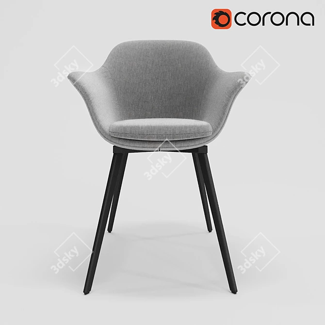 Vintage Gray Dining Chair - Quilda LA REDOUTE 3D model image 7