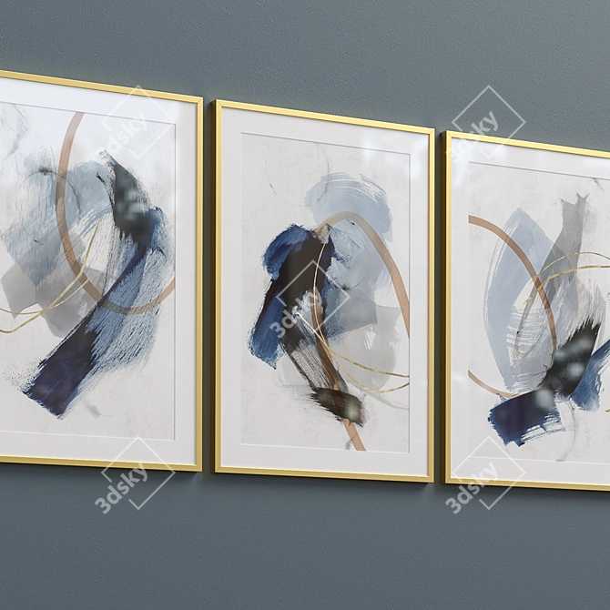 Contemporary Abstract Framed Prints 3D model image 2