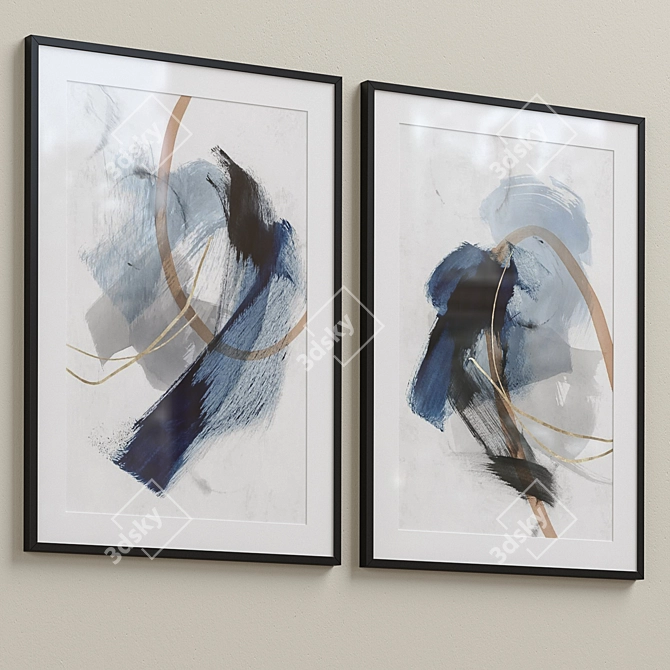 Contemporary Abstract Framed Prints 3D model image 3