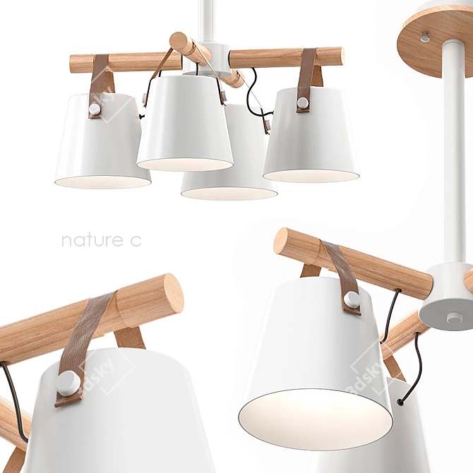 Natura C Pendant Lamp with 4 Shades 3D model image 1