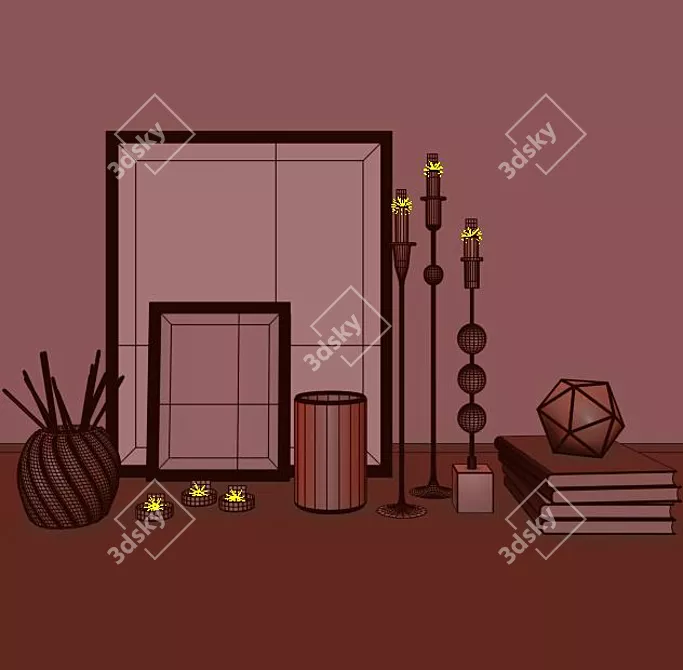 Elegant Home Decor Set 3D model image 5