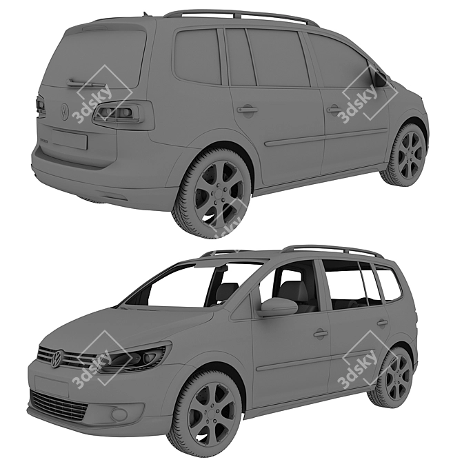 Volkswagen CrossTouran 2011: High-Detailed 3D Model 3D model image 2