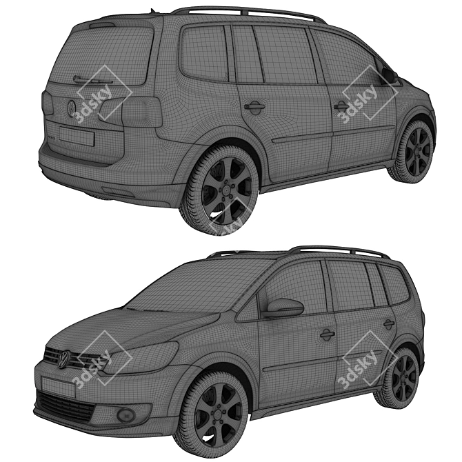 Volkswagen CrossTouran 2011: High-Detailed 3D Model 3D model image 3