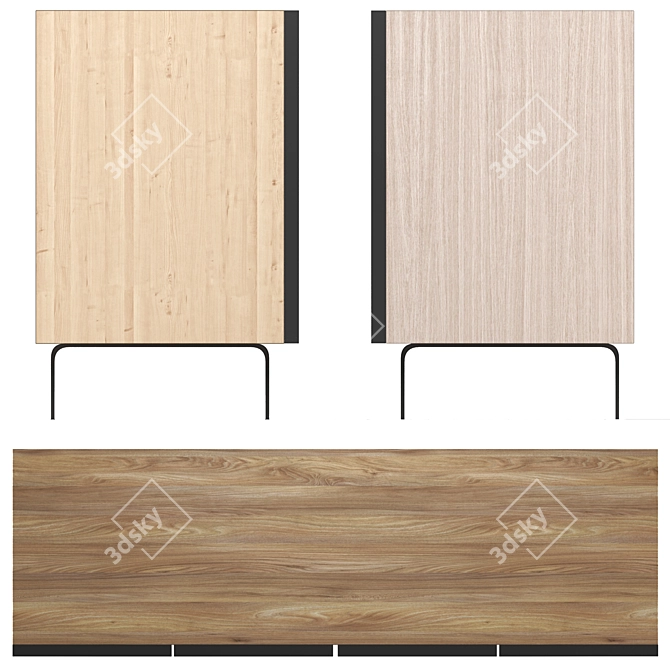 Sombre Steel White Oak Veneer Credenza 3D model image 2
