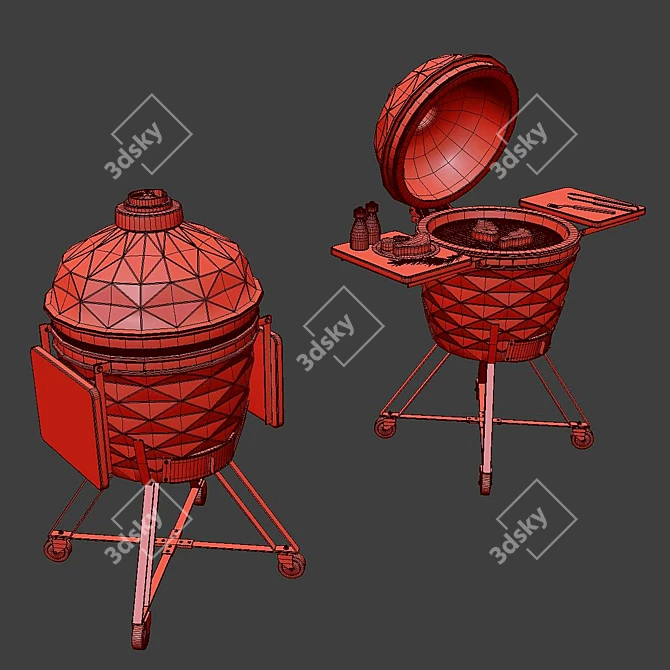 Ultimate Kamado Grill: 2014 Design 3D model image 5