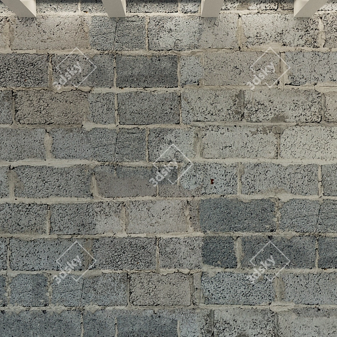 High-Resolution Concrete Wall Block 3D model image 3