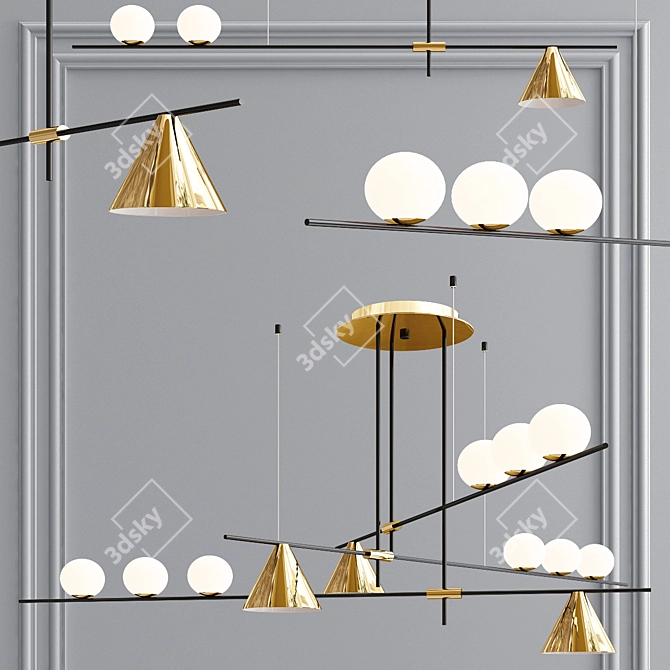 Skagen Metal and Glass Pendant Light 3D model image 5
