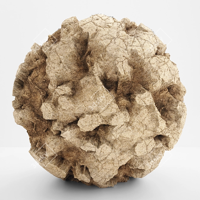 Immersive 4K VRAY Orange Rock 3D model image 1