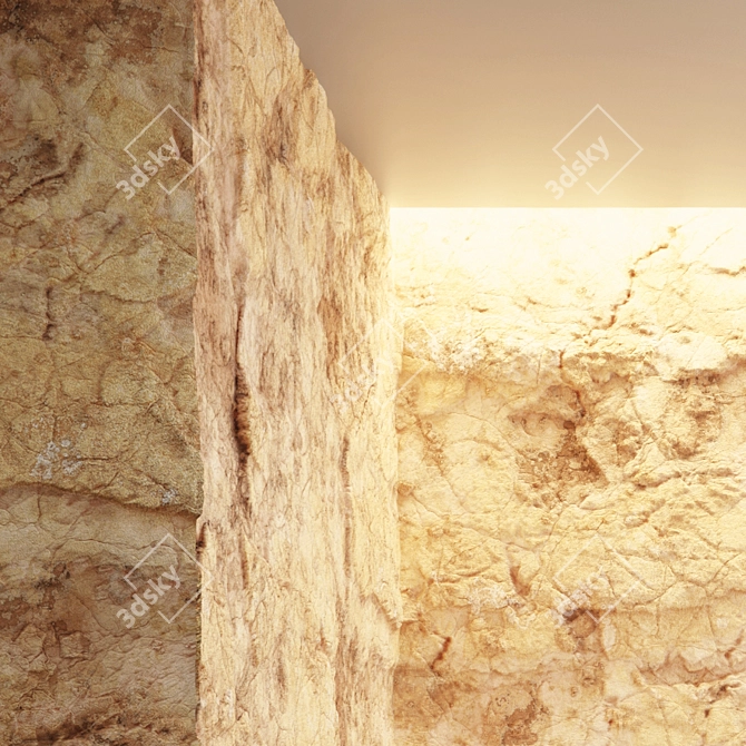 Orange Cliff Rocks: VRAY PBR Material 3D model image 3