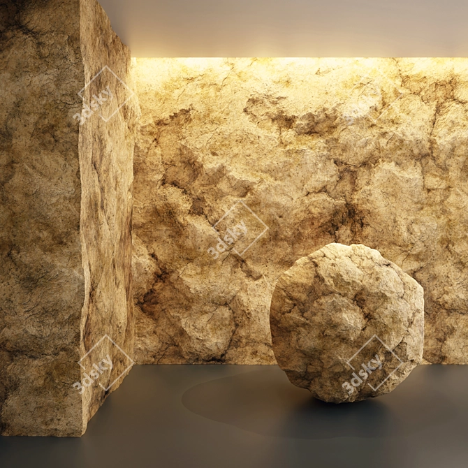 Damaged Cliff Rock VRay 4k 3D model image 2