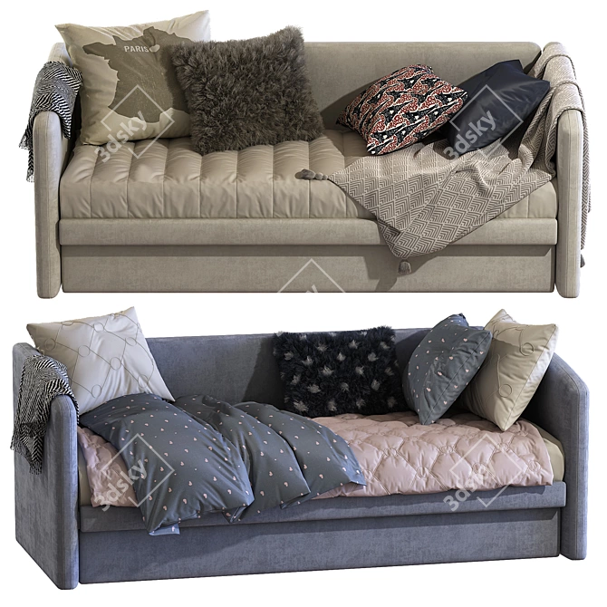 CARLETTO PLUS Sofa Bed: Stylish and Functional 3D model image 1