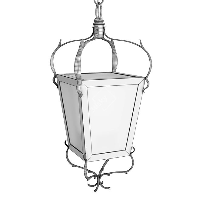 Metal Frame Outdoor Lamp 3D model image 2