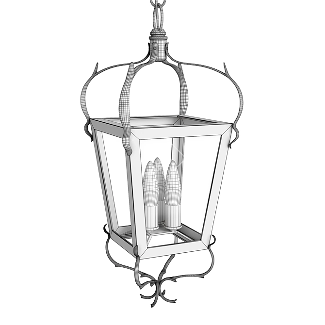 Metal Frame Outdoor Lamp 3D model image 3