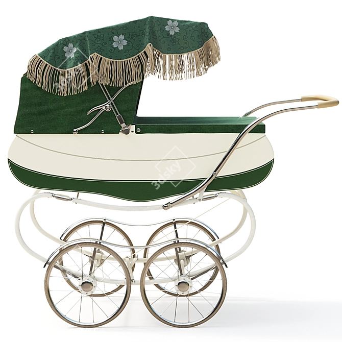 1960s Vintage Restmor Carriage Pram 3D model image 2