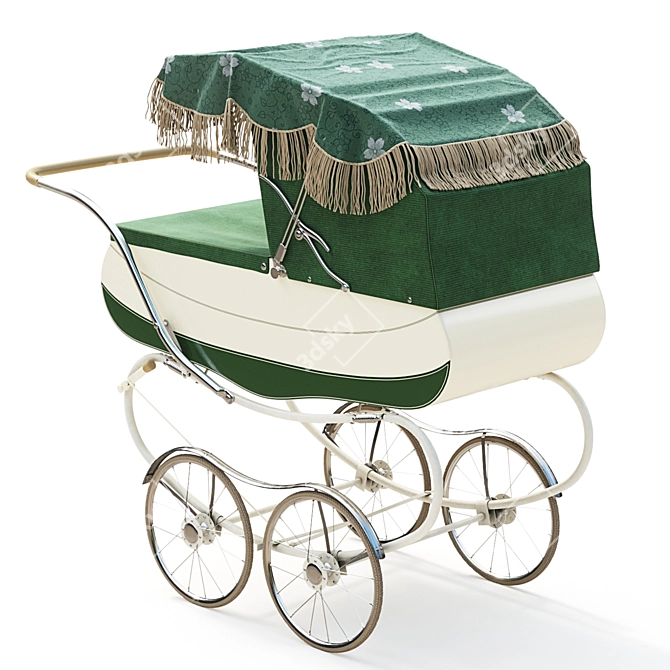 1960s Vintage Restmor Carriage Pram 3D model image 4