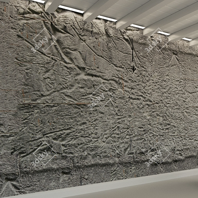 Vintage Concrete Wall Texture 3D model image 2
