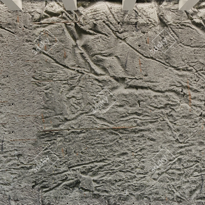 Vintage Concrete Wall Texture 3D model image 3
